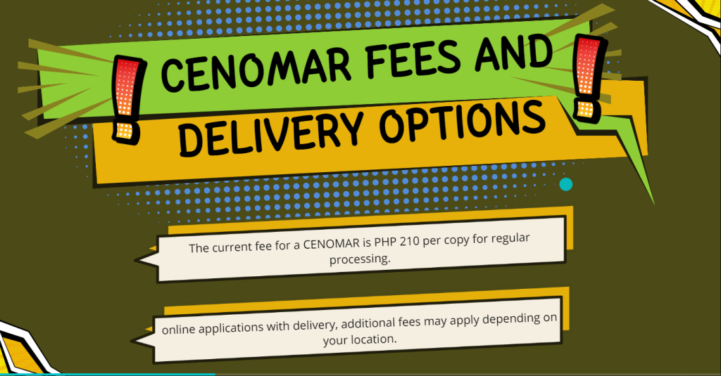 CENOMAR Fees and Delivery Options