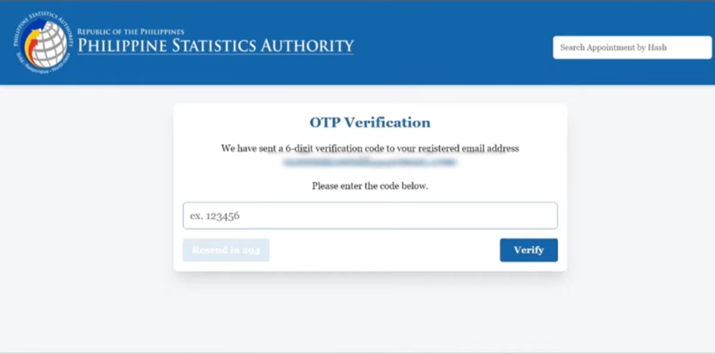 Steps to Get OTP for PSA Appointment and paste it in the given box.