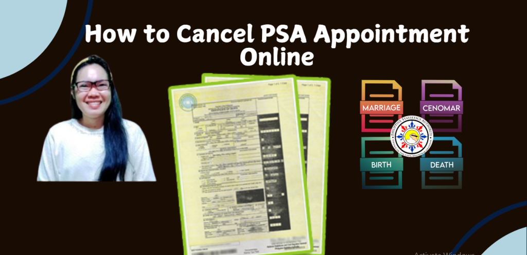 How to Cancel PSA Appointment Online like Birth, Death, Marriage and CENOMAR Etc