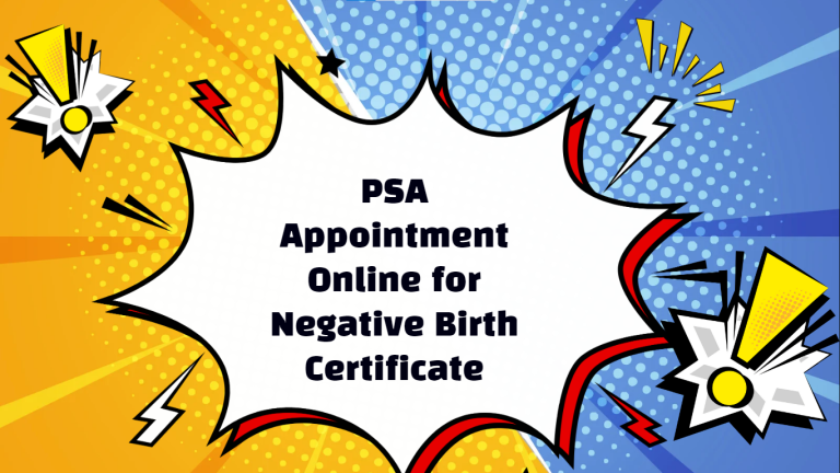 PSA Appointment Online for Negative Birth Certificate