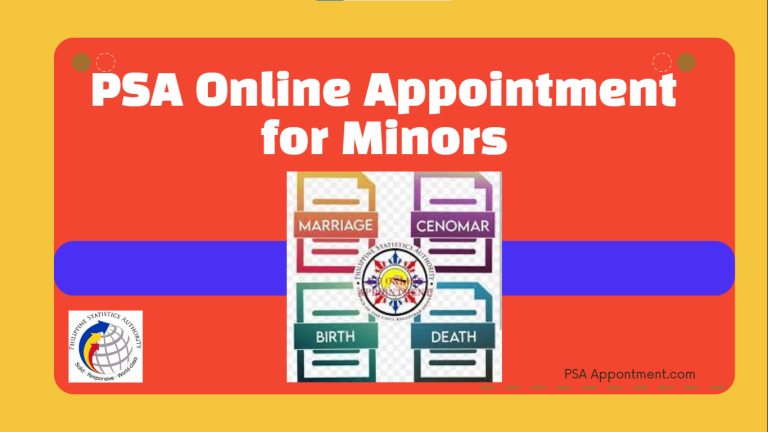 PSA Online Appointment for Minors