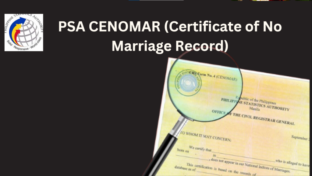 PSA CENOMAR (Certificate of No Marriage Record) banner picture