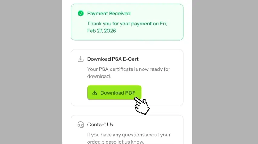 PSA E-Certificate Philippines 2026: Complete Guide to Online Application, Fees, Requirements, Download & Validity 20 Download E certificate