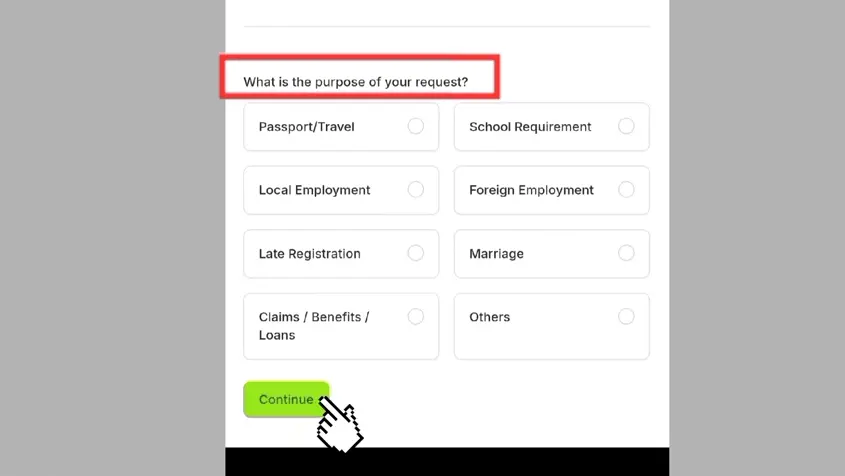 PSA E-Certificate Philippines 2026: Complete Guide to Online Application, Fees, Requirements, Download & Validity 10 Select Purpose of Certificate